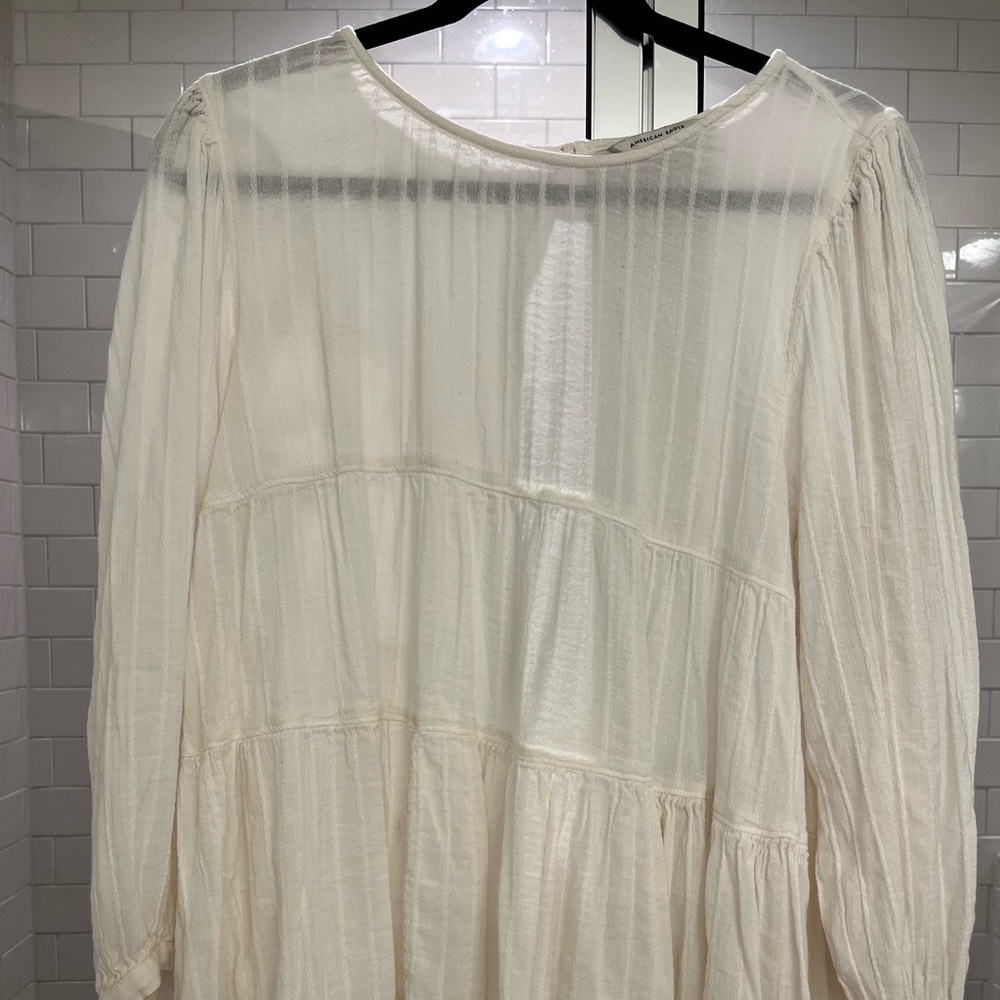 American Eagle open back linen blouse